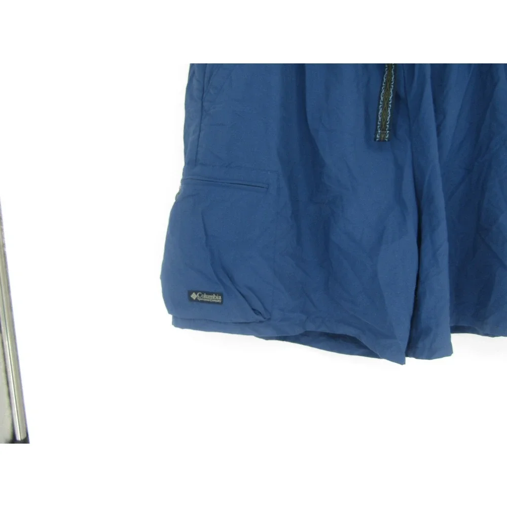 Columbia Packable Cargo Shorts Mens XXL Navy Blue Elastic‎ Waist Nylon Hiking